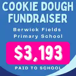 image showing profits made by school for a frozen cookie dough fundraiser